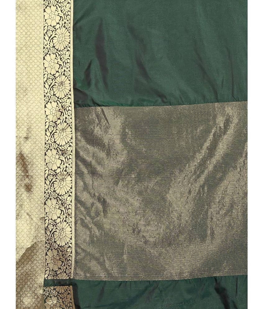 Om Shantam Sarees Organza Self Design Saree With Unstitched Blouse Piece ( Peach ) view 2
