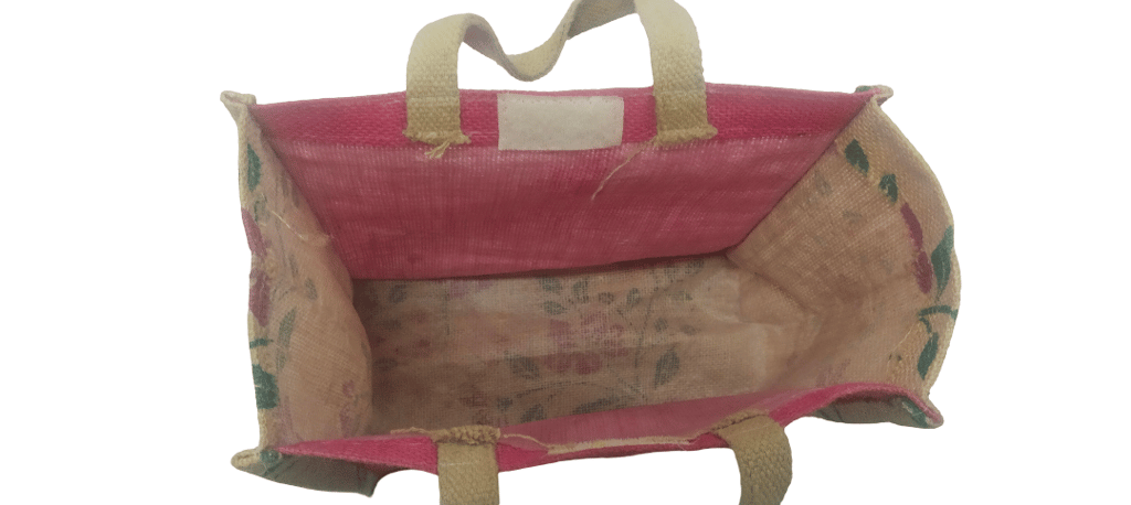 Floral Jute Tote Bag - Eco-Friendly & Stylish view 2