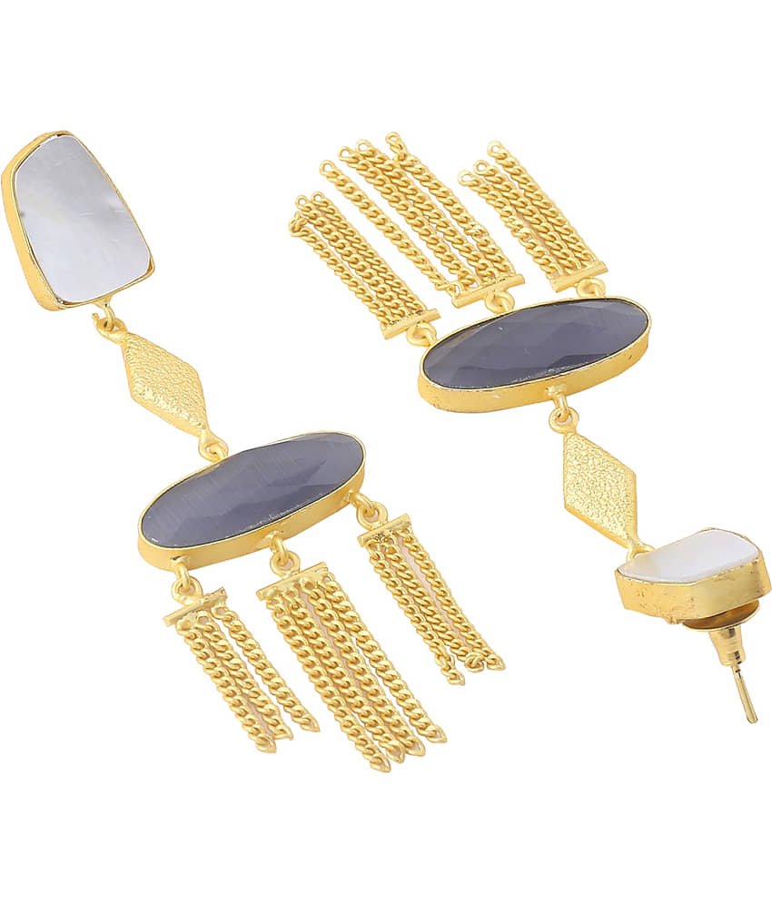 VIRAASI - Gold Danglers Earrings ( Pack of 1 ) view 2