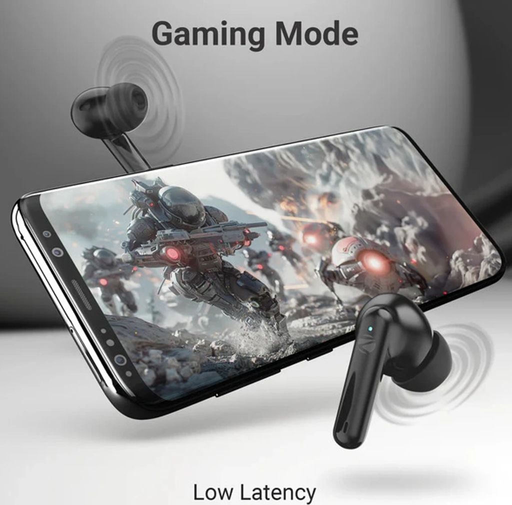 ZEBRONICS Beetles in Ear Wireless Earbuds, Bluetooth v5.4, 22* Hours Backup, Environmental Noise Cancellation, Gaming Mode, Touch Control, Voice Assistant Support (Black) view 2