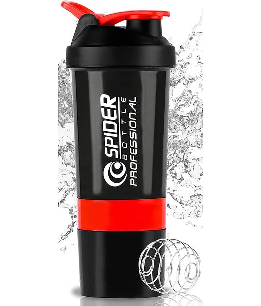 HORSE FIT Gym Spider Shaker Bottle 500ML| Shakers For Protein Shake With 2 Storage Compartment | Leakproof Gym Protein Shaker For Post And Pre-Workout Drink | 100% Bpa Free(Multicolor)