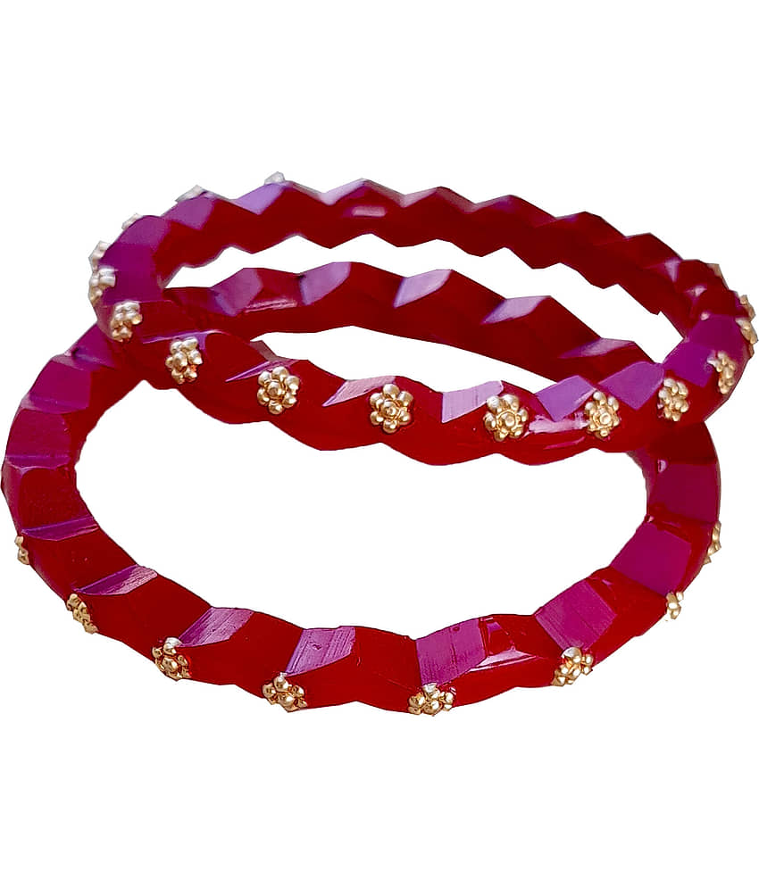 Bovzen Red Bangle ( Pack of 2 ) view 2