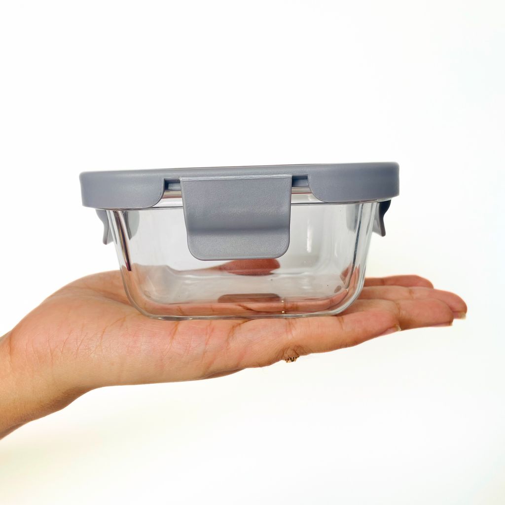 Nuance Borosilicate Glass Container With 304 Grade Stainless Steel Lid 320 ml Set of 3 view 2