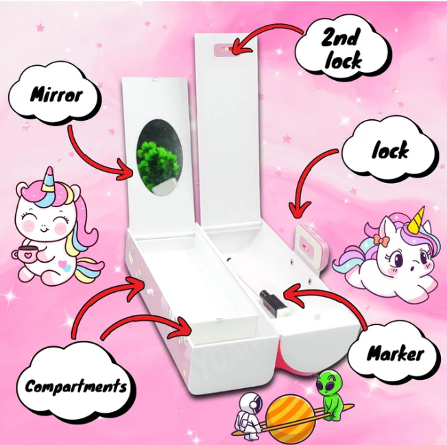Kids Password Lock Multi-Layer Storage Pencil Box view 2