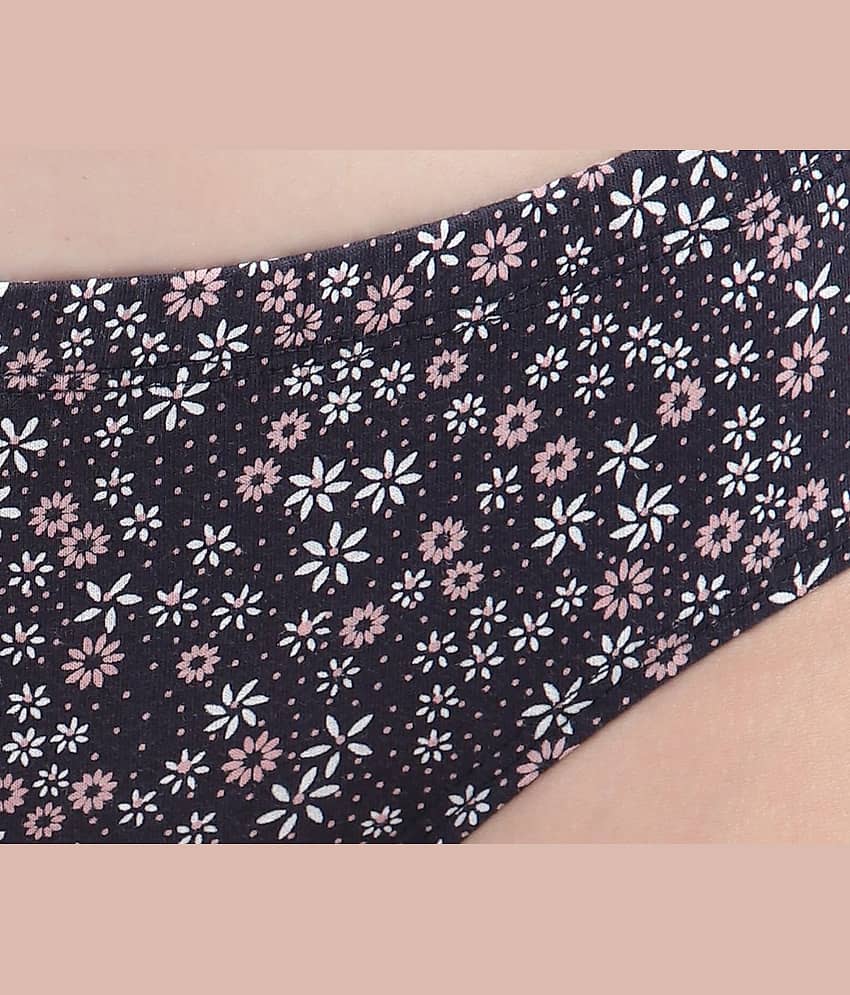 Bruchi Club Pack of 3 Cotton Hipster For Women ( Multi Color ) view 2