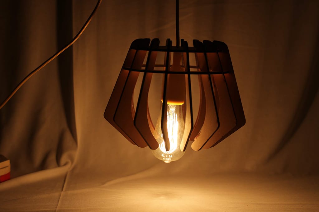 Dbeautify Hanging Lamp, MDF, Black ( Bulb, and Extension Included)