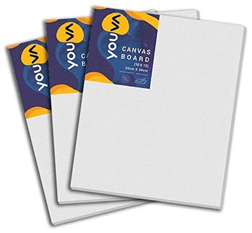 Navneet Youva Canvas Painting Kit with 3 Canvas Boards of 10 X 12 Inch, 7 Mix Brushes and Poster Colours Pack of 8, White (35273) view 2