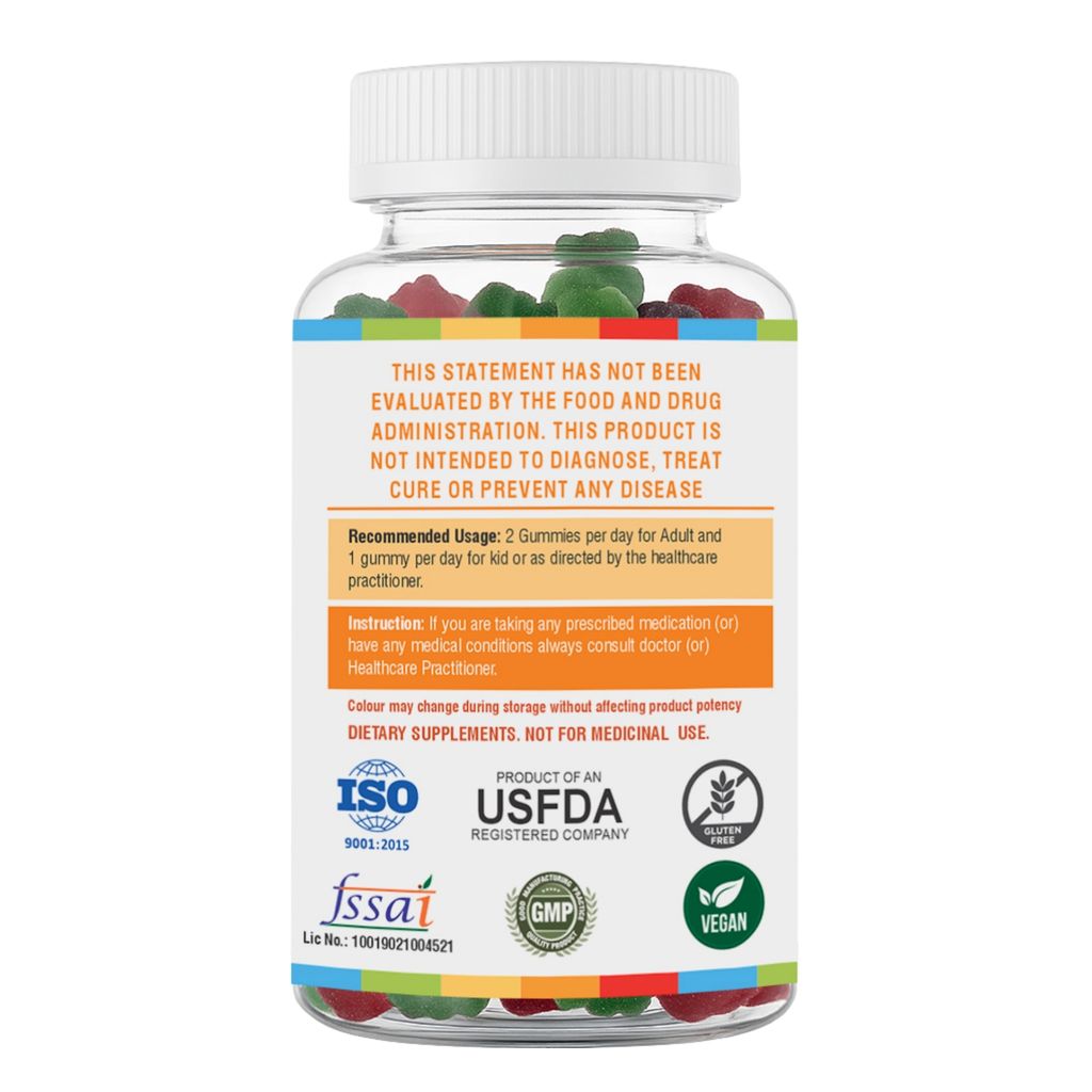 HealthBest Kids Vitamin C & Zinc Orange Gummies - 30 Gummies Increase Growth Stamina & Energy Antioxidants view 2