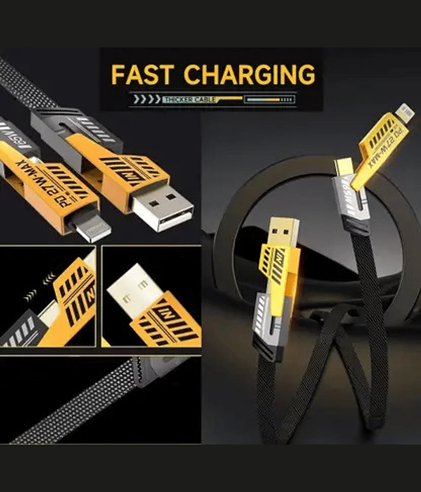 4-in-1 Fast Charging Cable for Type-C, Lightning, USB and V8 view 2