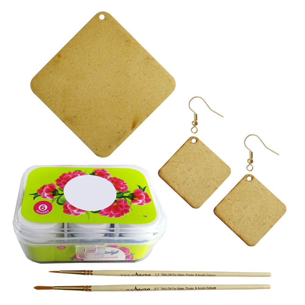 Madhubani Painting on MDF Jewellery DIY Kit by Penkraft view 2