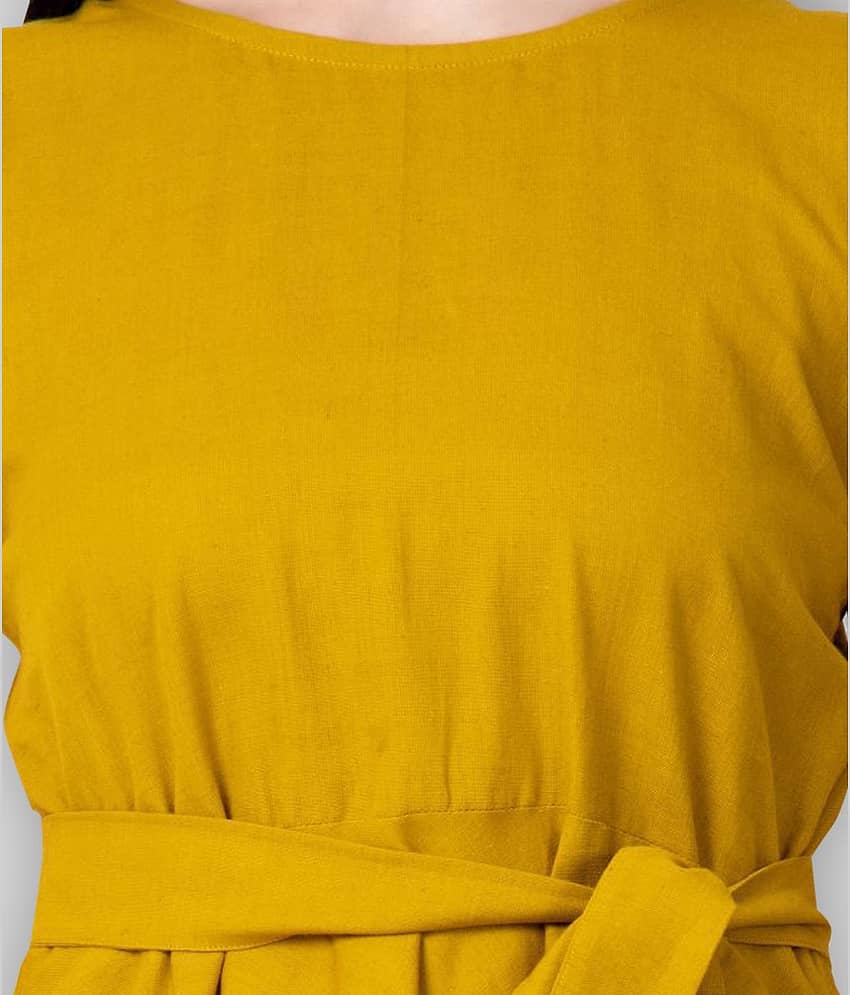 GOD BLESS Women's Cotton Knot Front Top ( Yellow ) view 2