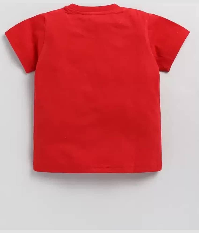 CUTEVIBE Pack of 1 Unisex for Baby Cotton Blend T-Shirt & Shorts ( Red ) view 2