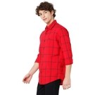 Mufti Red & Navy Bamboo Check Slim Fit Casual Shirt view 2