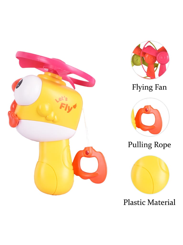 Flying Fan Saucer Toy | Pull Rope Flying Saucer Toy with Built-In Fan | Lightweight Plastic Flying Saucer for Outdoor Games | Flying Fan Saucer Toy with Pull Rope | Fun Outdoor & Indoor Flying Disc Game for Kids & Adults view 2
