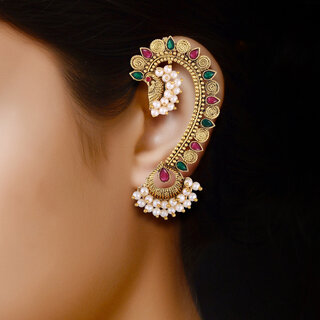 Vivastri Traditional Cuff Earring for Women and Girls [VIVA2689ERG-MULTI] view 2