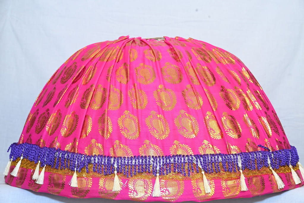 Pink and gold traditional Indian wedding basket view 2