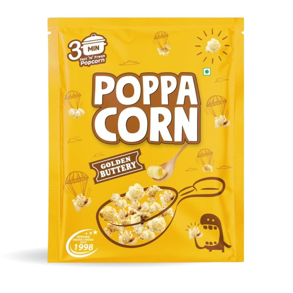 Poppacorn Instant Popcorn 700gms Popcorn Kernels 35gx20 pouches Pack of 20 (700, Golden Buttery) view 2