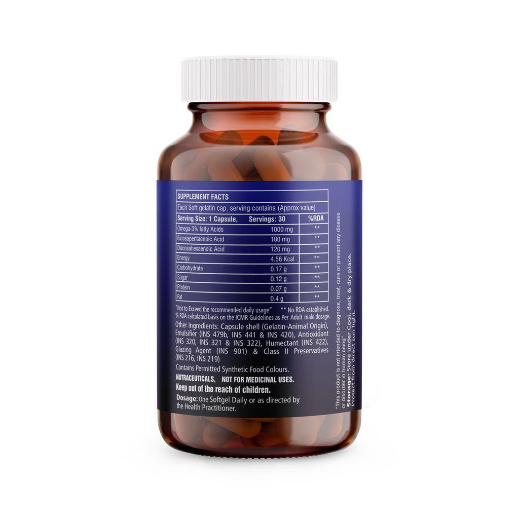 HealthBest EnergyBest Fish Oil - 30 Softgel Capsules - Enriched Source of Omega-3 EPA DHA | 1000mg | Increase Energy & Stamina view 2