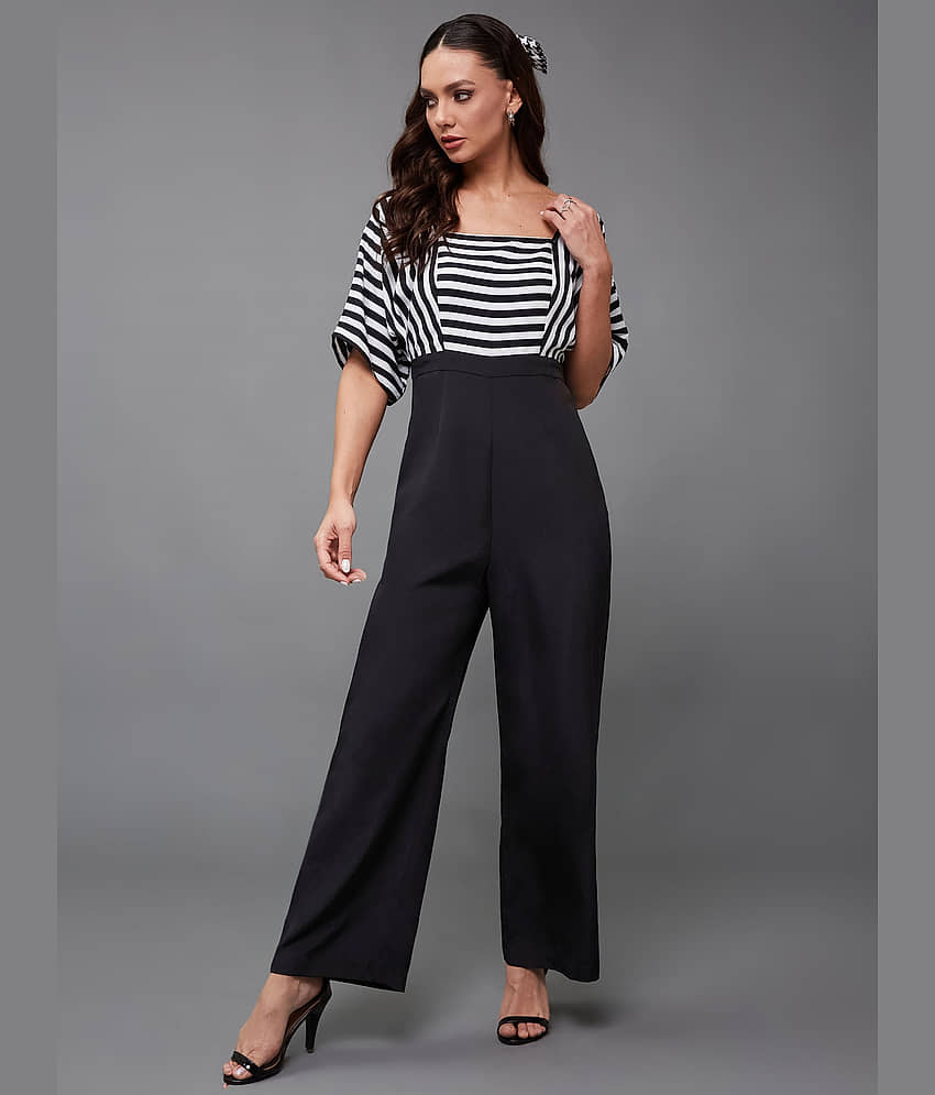 Miss Chase Women Printed Crepe Jumpsuit ( Black ) view 2