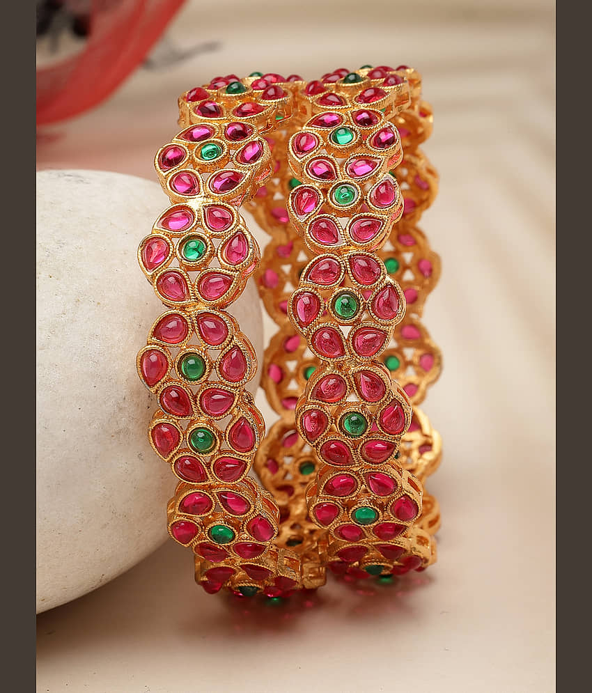 Sukkhi Red Bangle Set ( Pack of 2 ) view 2