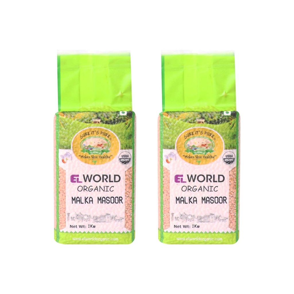 ELWORLD AGRO & ORGANIC FOOD PRODUCTS Malka Masoor Whole/Red Lentil 900g (Pack of 2)