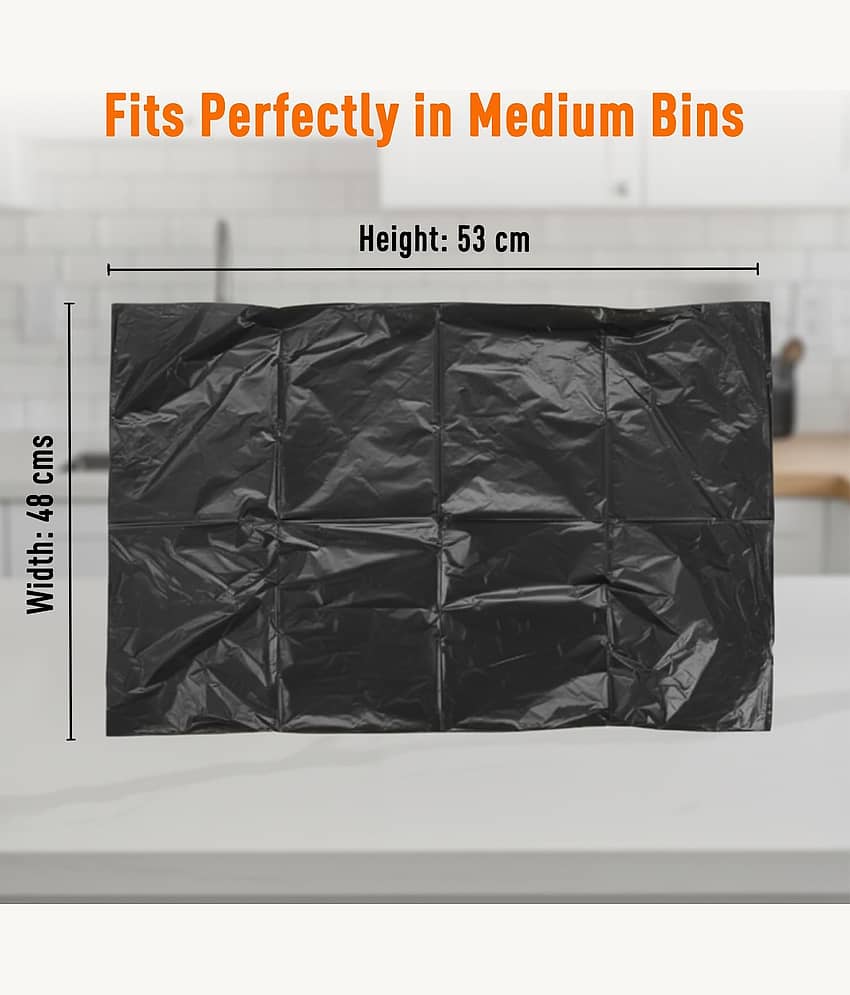 DHSMART Garbage Bags | Medium | 180 Count | 30 Bags X 6 Rolls | 19 X 21 Inches | For Dry & Wet Waste | Black view 2