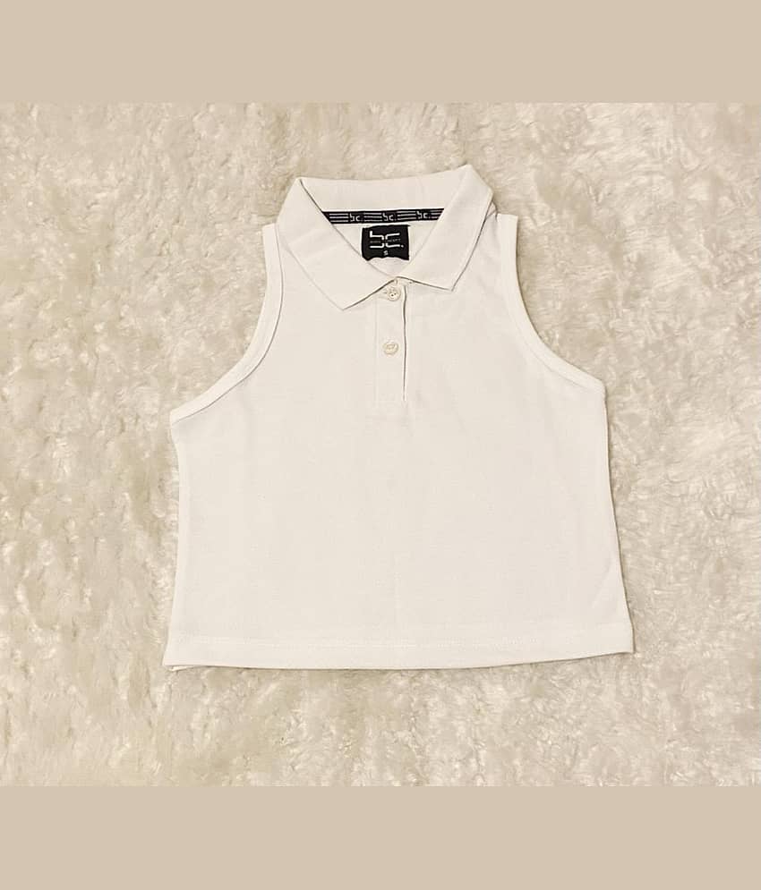 Body Concept Women Cotton Blend Solid Slim Fit Round Neck T-Shirt ( White )