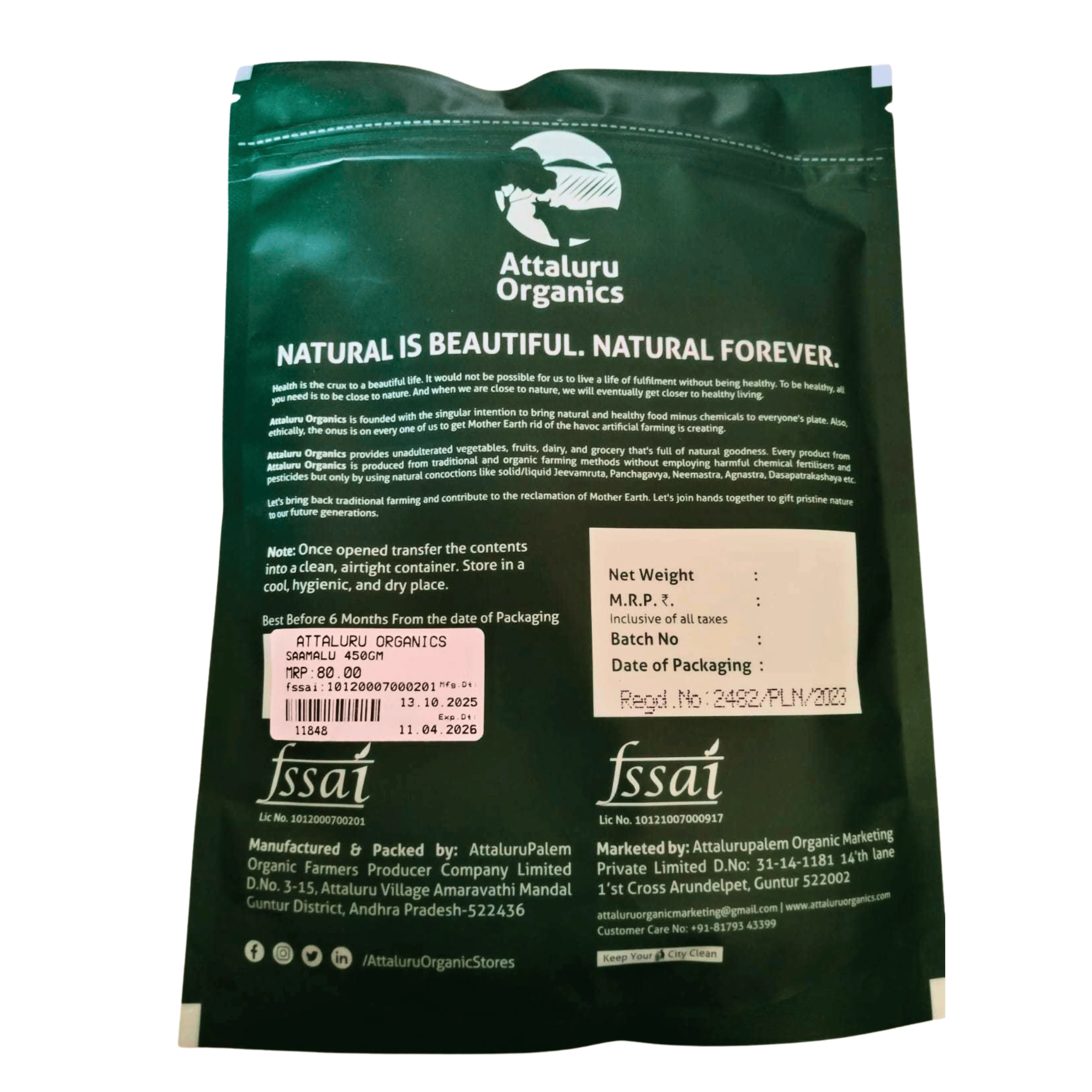 Attaluru Organics Little Millet – Natural Fiber Rich Grain view 2