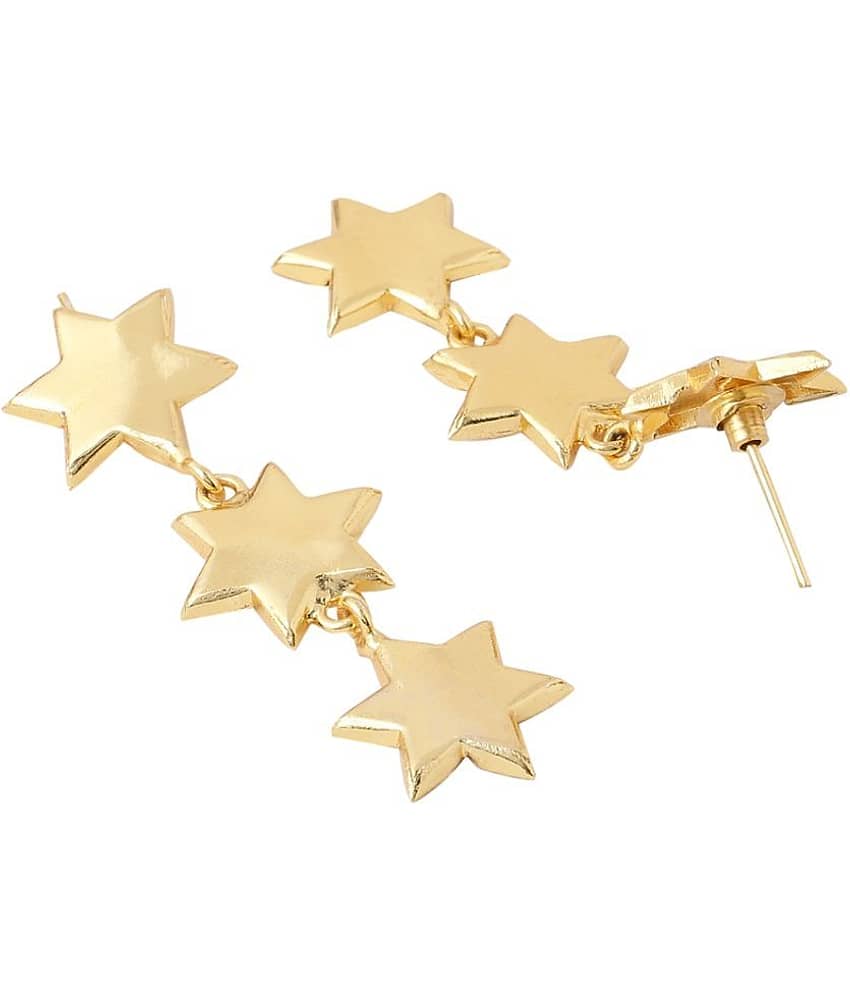 VIRAASI - Gold Danglers Earrings ( Pack of 1 ) view 2