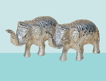 Silver Metal Elephant Centrepiece Set view 2