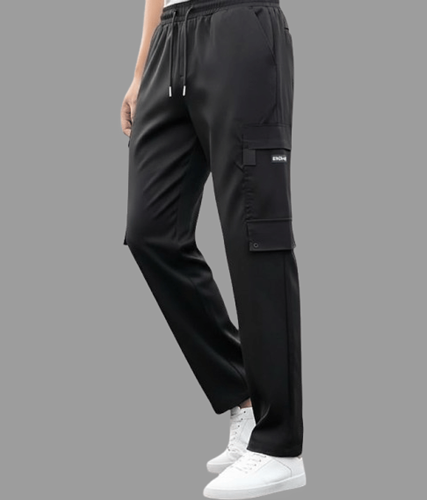 AGRAYYANA Black Lycra Men's Trackpants ( Pack of 2 ) view 2