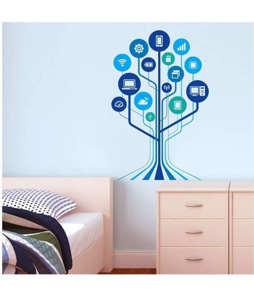 Asmi Collection Technology Tree Wall Sticker for Office Sticker ( 90 x 60 cms ) view 2