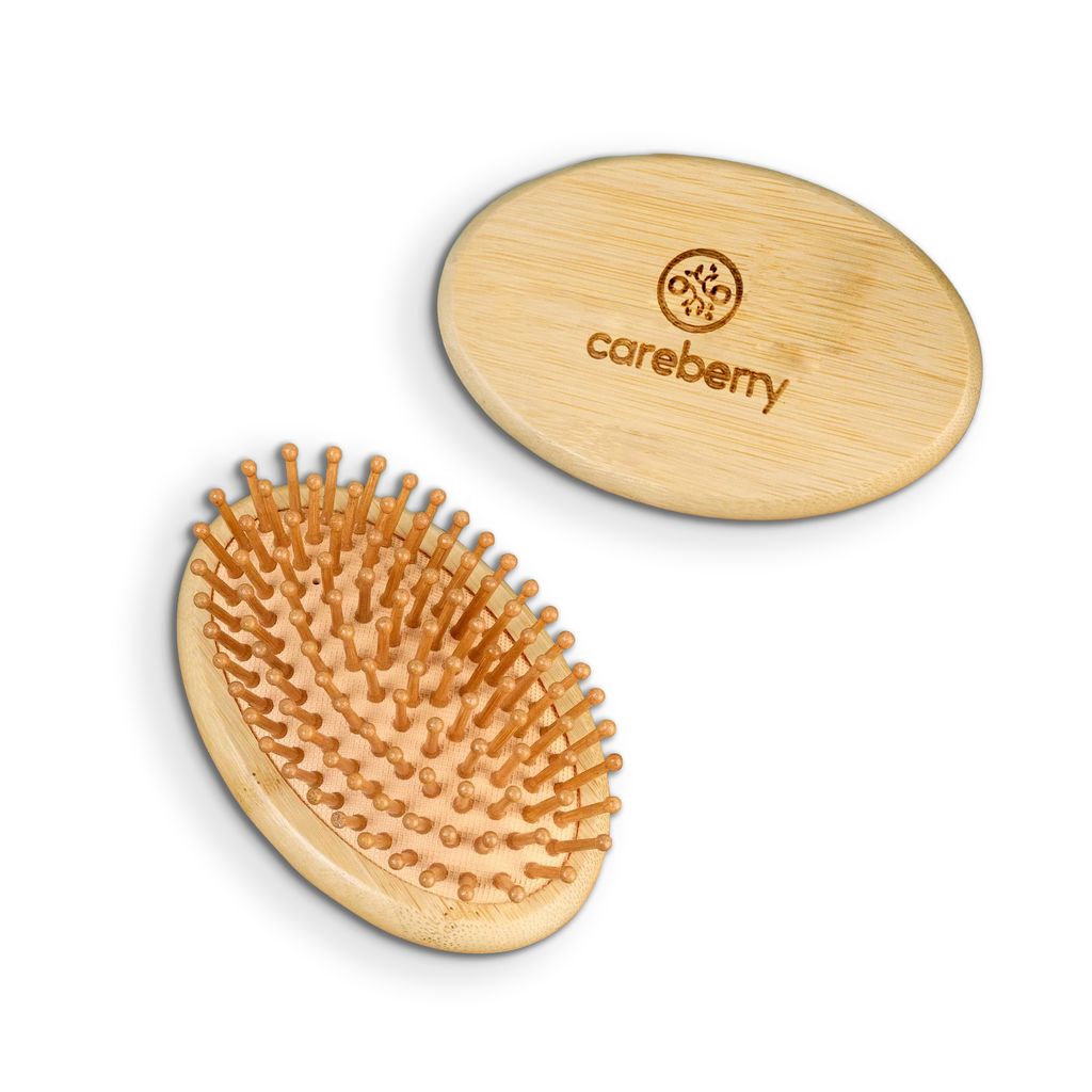 Careberry's Bamboo Bliss Mini Hairbrush | Detangling Brush view 2
