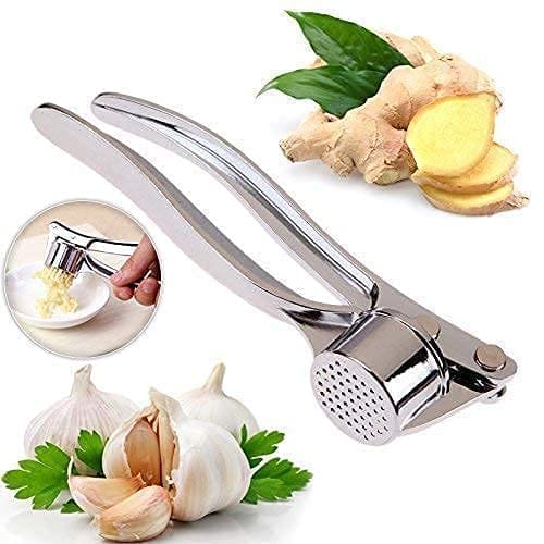 GLOBAL IMPEX Garlic Press 150g – Heavy Duty Manual Garlic Crusher & Ginger Grinder | Zinc Alloy & Stainless Steel Garlic Mincer Tool for Home Kitchen, Easy to Clean & Rustproof