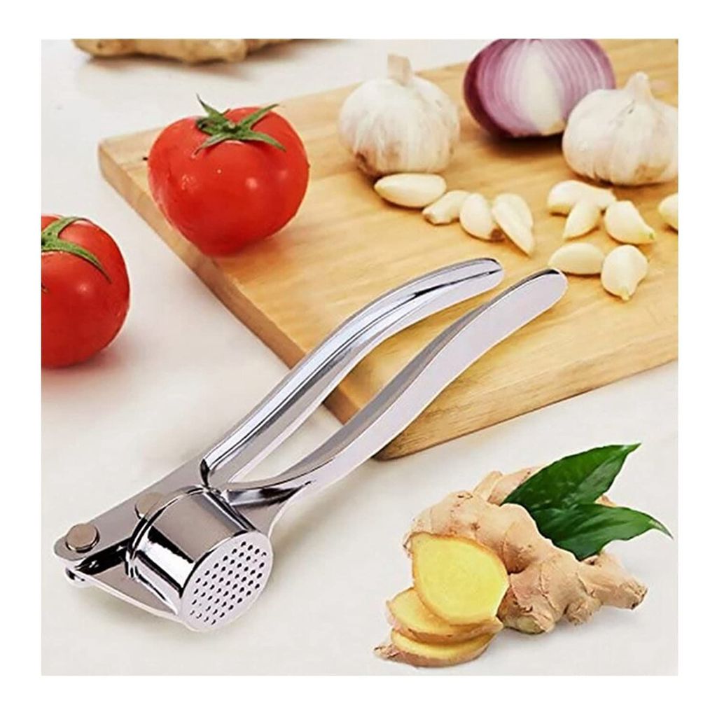 GLOBAL IMPEX Garlic Press 150g – Heavy Duty Manual Garlic Crusher & Ginger Grinder | Zinc Alloy & Stainless Steel Garlic Mincer Tool for Home Kitchen, Easy to Clean & Rustproof view 2