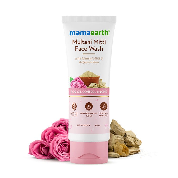 Mamaearth Onion Hair Oil for Hair Fall Control with Onion & Redensyl (150ml) + Mamaearth Multani Mitti Face Wash (100ml) Pack of 2 view 2