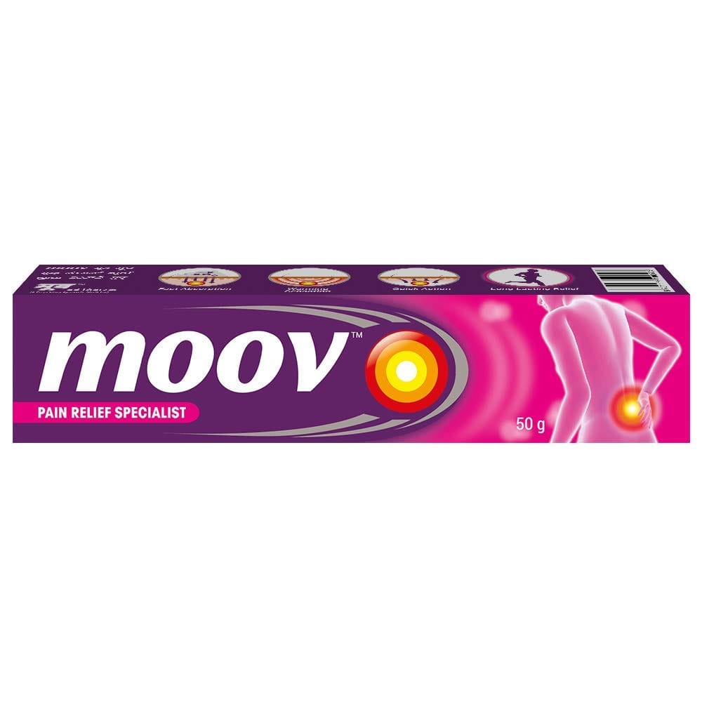 Moov Fast Pain Relief Cream - 50g | Suitable for Back Pain, Muscle Pain, Joint Pain, Knee Pain | 100% Ayurvedic Formula | Suitable for Sports & Gym related injuries