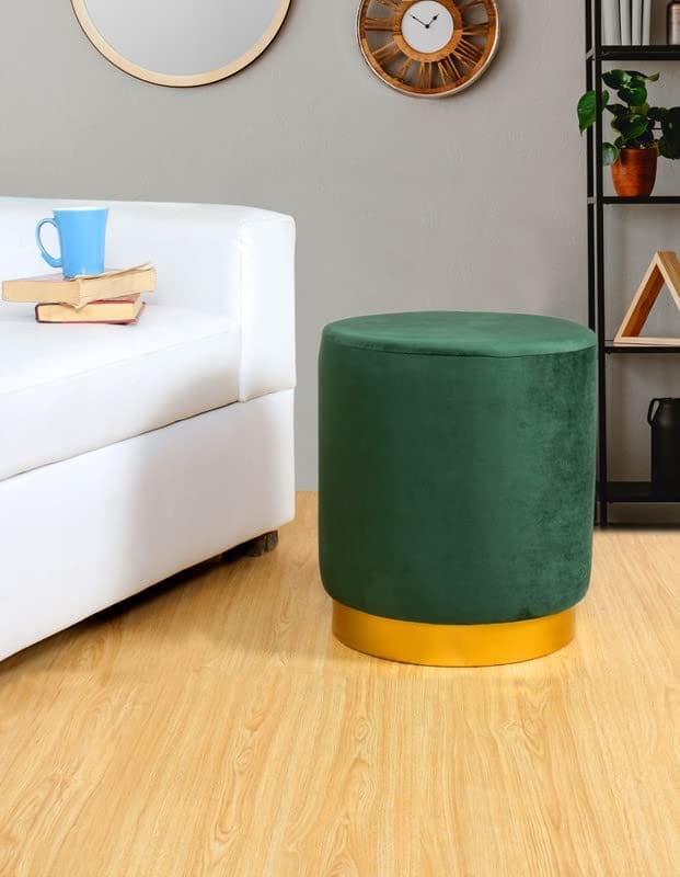 ShadowKart Ottoman Pouffes Sitting Stool for Living Room Furniture Wooden Footstools Puff Mudda Footrest Pouff for Office Home Decor, Combo view 2