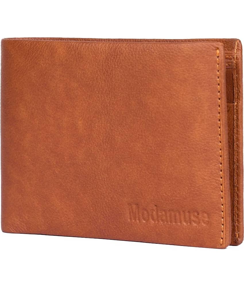 MODAMUSE Tan Leather Men's Regular Wallet ( Pack of 1 )