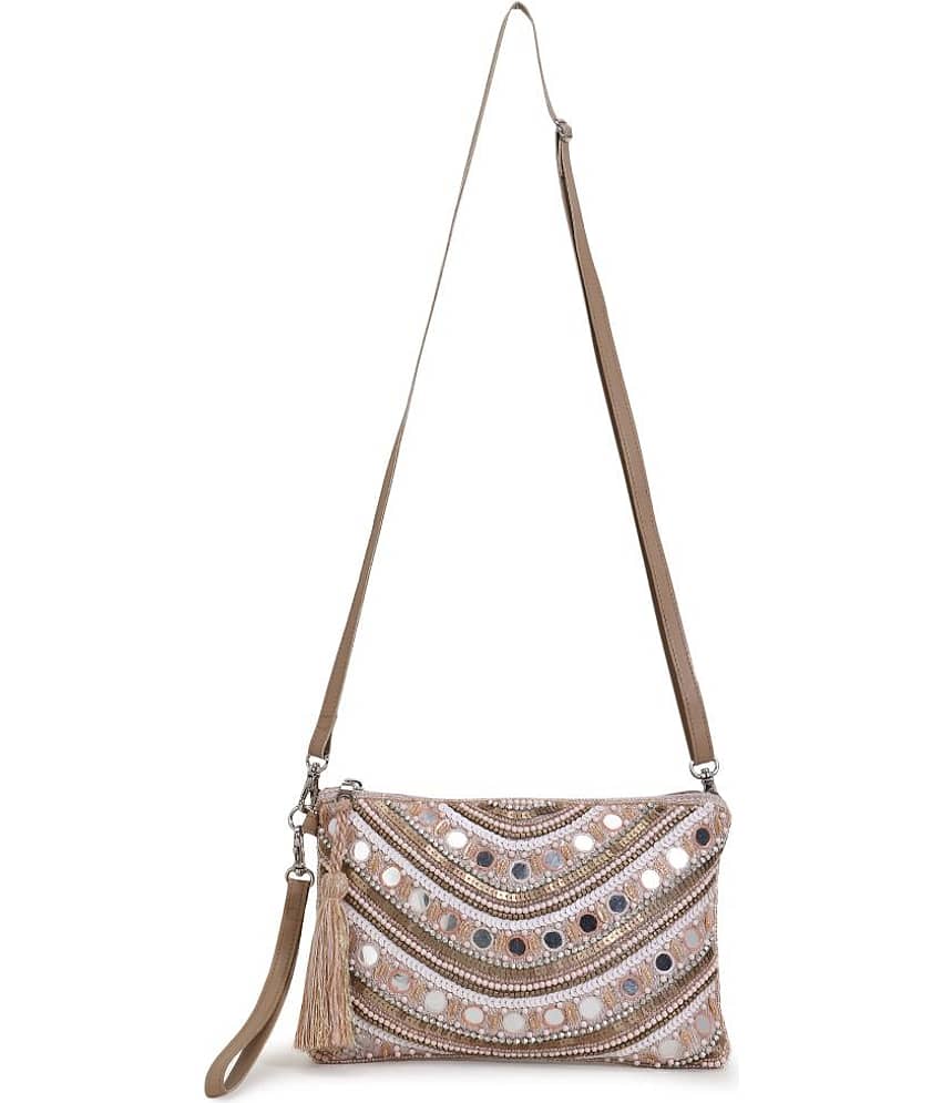 Anekaant Pink Polyster Sling Bag view 2