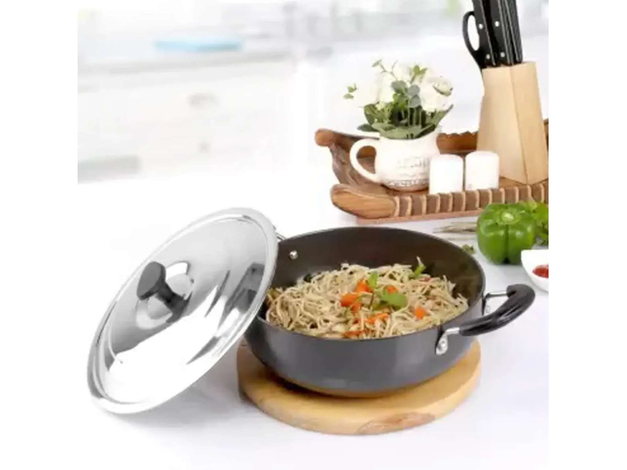 Kalyan 4mm Induction Base Hard Anodised Aluminium Kadai Gold - XXXL view 2