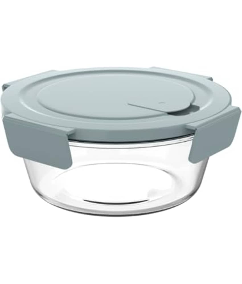 Rioware Glass 650ml Glass Blue Food Container ( Set of 1 )