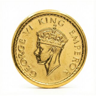 Half Rupee 1939 King George VI, British India Gold-plated Fantasy Coin Variant view 2