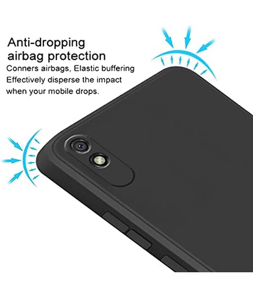ZAMN - Black Silicon Plain Cases Compatible For Xiaomi Redmi 9i ( Pack of 1 ) view 2