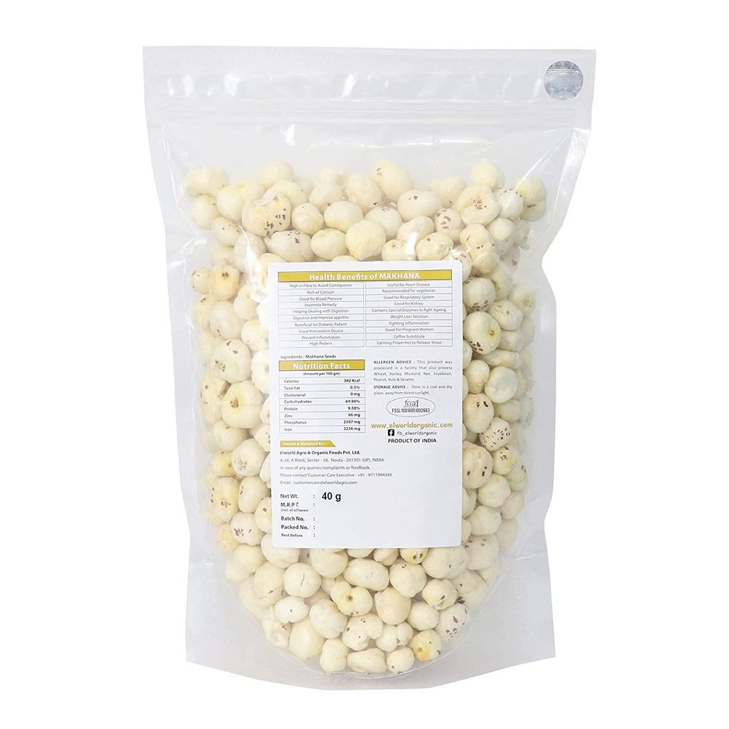 Elworld Agro & Organic Food Products Natural Makhana/Foxnut Premium (40g Pack of 5) view 2