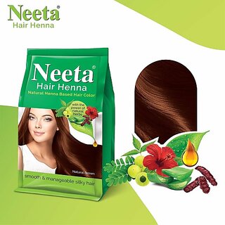 Neeta Henna Hair Color 125gm Comes With Natural Mehendi Powder (Natural Brown) (500 g) view 2
