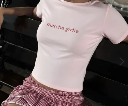 Matcha Girlie Baby Tee- Pink view 2
