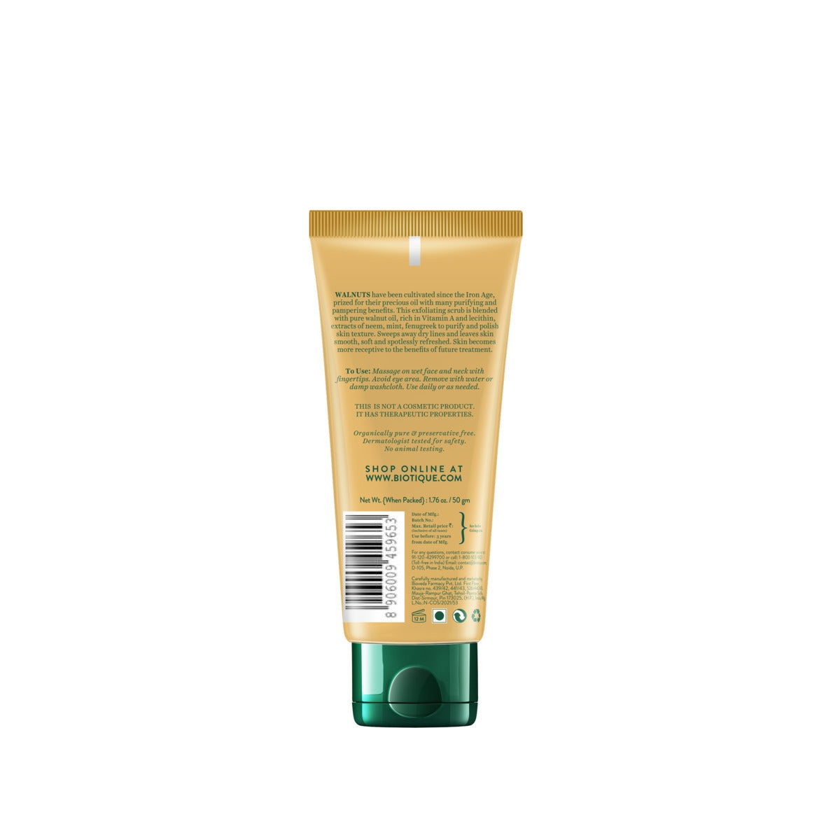 Biotique Walnut Exfoliating & Polishing Face Scrub 50g jar view 2