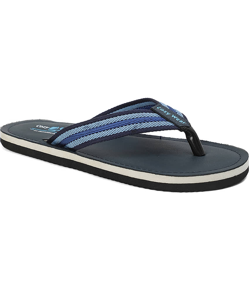 Cozy Wear Navy Blue Men's Thong Flip Flop view 2