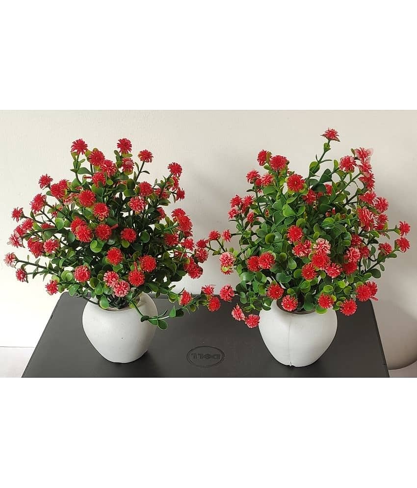 BAARIG - Red Daisy Artificial Flower ( Pack of 2 ) view 2